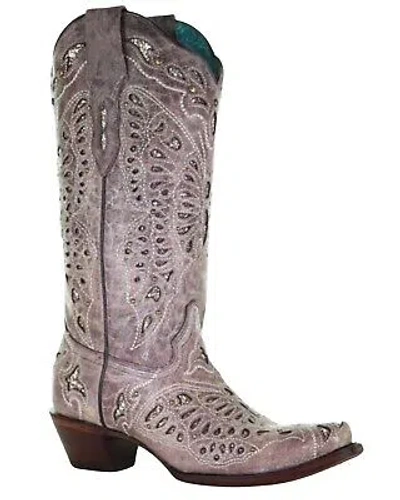 CORRAL BOOTS CORRAL WOMEN'S BUTTERFLY GLITTER WESTERN BOOT - SNIP TOE - A4088