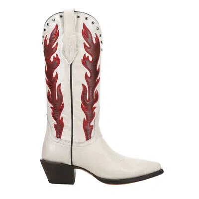 CORRAL BOOTS CORRAL BOOTS TALL EMBROIDERED STUDDED POINTED TOE COWBOY WOMENS WHITE CASUAL BO