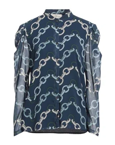 CORTE DEI GONZAGA CORTE DEI GONZAGA WOMAN SHIRT MIDNIGHT BLUE SIZE 6 POLYESTER