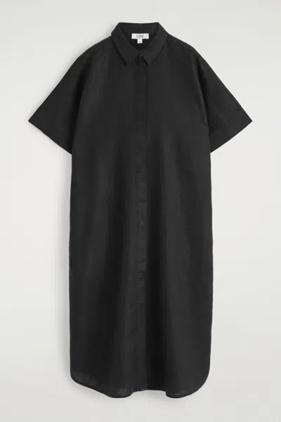 COS LINEN MIDI SHIRT DRESS