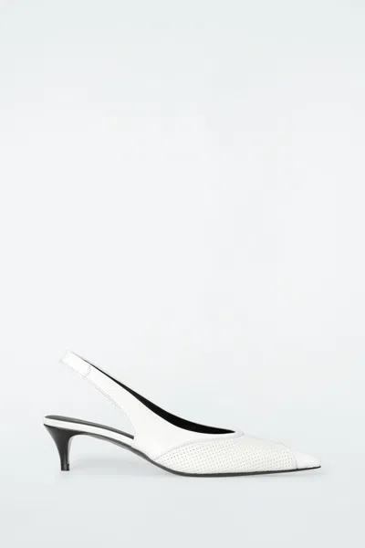 COS PERFORATED LEATHER SLINGBACK HEELS