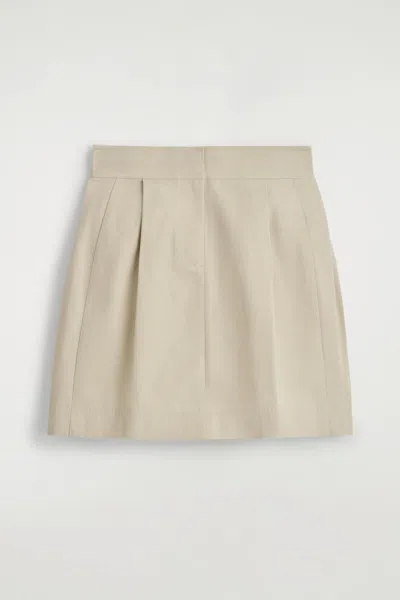 COS PLEATED BUCKLE-DETAIL MINI SKIRT