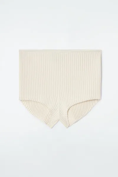 COS RIB-KNIT SILK MICRO SHORTS