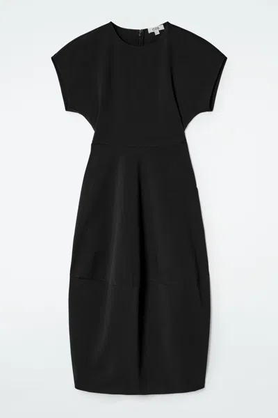 COS SCULPTED COTTON MIDI DRESS