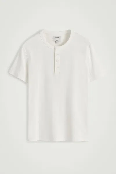 COS SLIM-FIT RIBBED HENLEY T-SHIRT