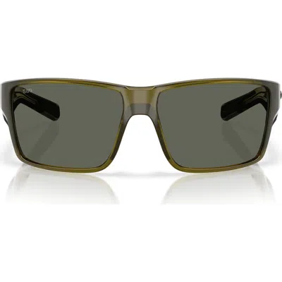 COSTA DEL MAR COSTA DEL MAR 63MM POLARIZED RECTANGULAR SUNGLASSES