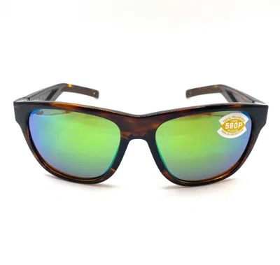 COSTA DEL MAR COSTA DEL MAR BAYSIDE SUNGLASSES SHINY TORTOISE/GREEN MIRROR 580PLASTIC