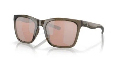 COSTA DEL MAR COSTA DEL MAR PANGA SUNGLASSES IN TAUPE/POLARIZED COPPER SILVER MIRROR 580P 56MM