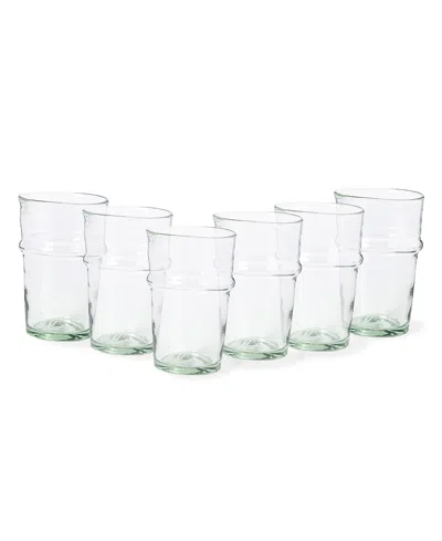 COSTA NOVA TALL GLASS TUMBLERS, SET OF 6