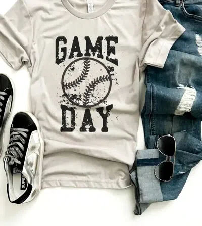 COSTA THREADS GAME DAY GRUNGE BASEBALL TEE IN GRAY