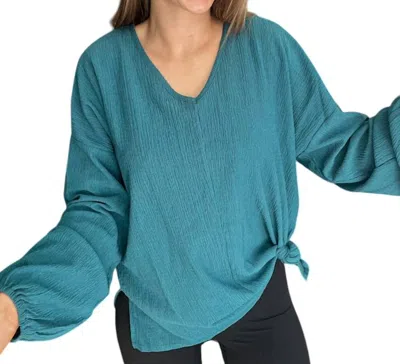 COTTON BLEU WORKIN' WOMAN TOP IN TURQUOISE