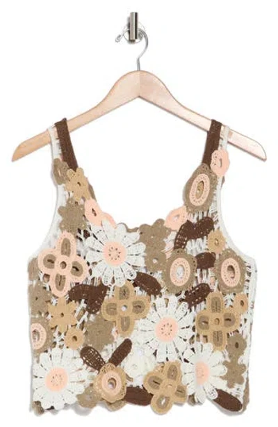 COTTON EMPORIUM COTTON EMPORIUM FLOWER PATCH CROCHETED TANK
