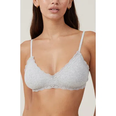 COTTON ON BODY ORGANIC COTTON LACE TRIANGLE PADDED BRALETTE