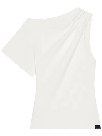 COURRÈGES ASYMMETRIC DRAPED T-SHIRT