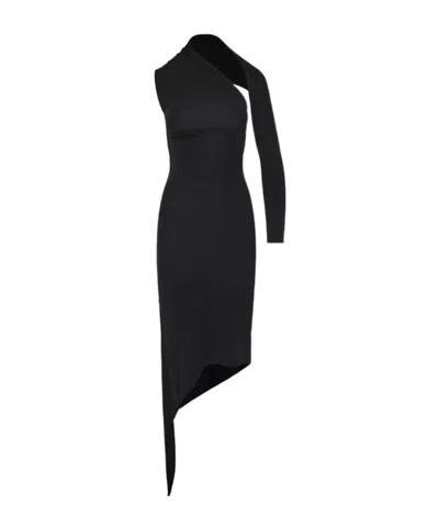 COURRÈGES COURRÈGES LONG SLASH CREPE DRESS