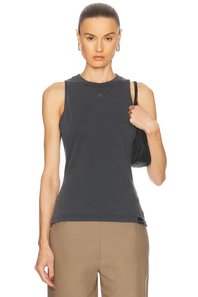 COURRÈGES BELTED STONEWASHED TANK TOP