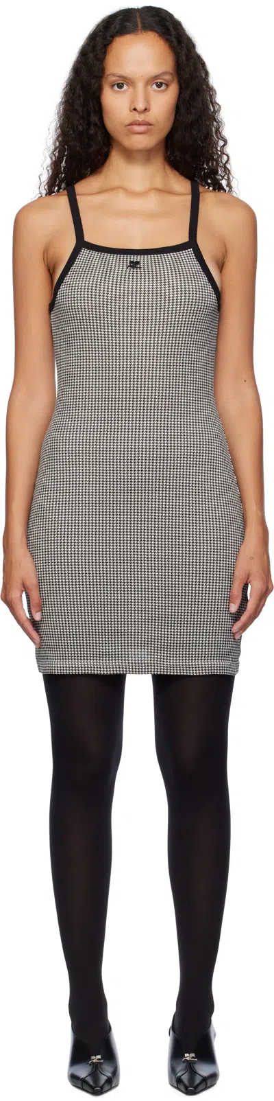 COURRÈGES BLACK & WHITE CONTRAST HOUNDSTOOTH MINIDRESS