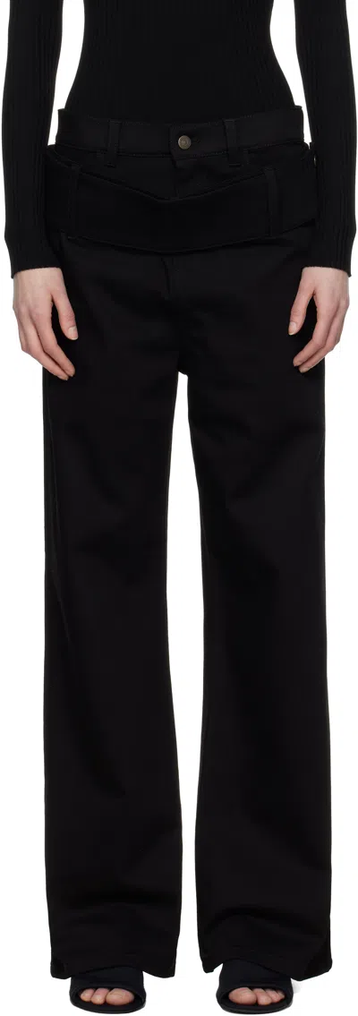 COURRÈGES BLACK DOUBLE BELT JEANS