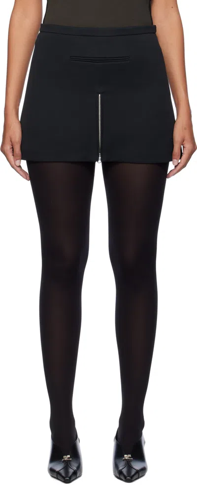 COURRÈGES BLACK TAILORED ZIPPED TWILL MINISKIRT