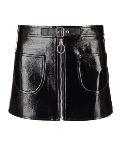 COURRÈGES COURRÈGES BUCKLE ZIPPED VINYL MINI SKIRT