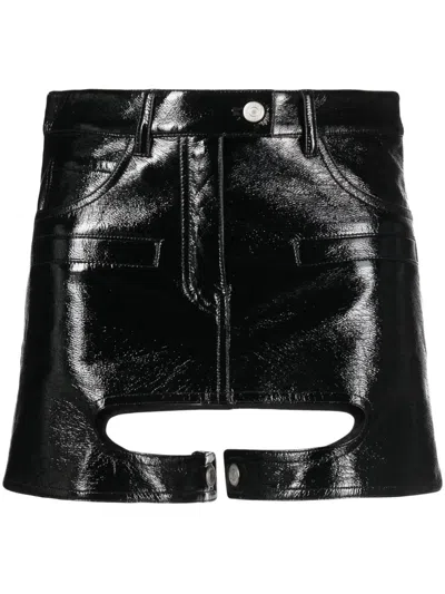 COURRÈGES CHAPS VINYL-EFFECT MINISKIRT