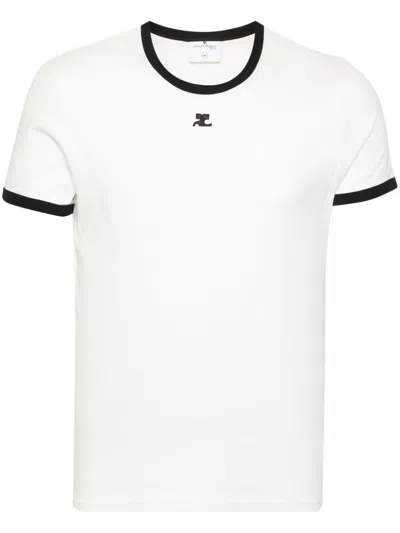 COURRÈGES CONTRAST COTTON T-SHIRT