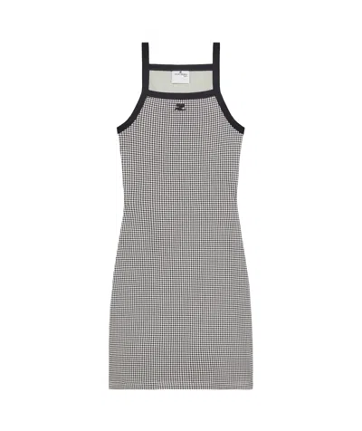 COURRÈGES COURRÈGES HOUNDSTOOTH-PATTERN STRAIGHT HEM MINI DRESS