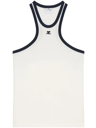COURRÈGES CONTRASTING-TRIM SCUBA TANK TOP