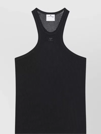 COURRÈGES CREW NECK MESH FABRIC RACERBACK STYLE