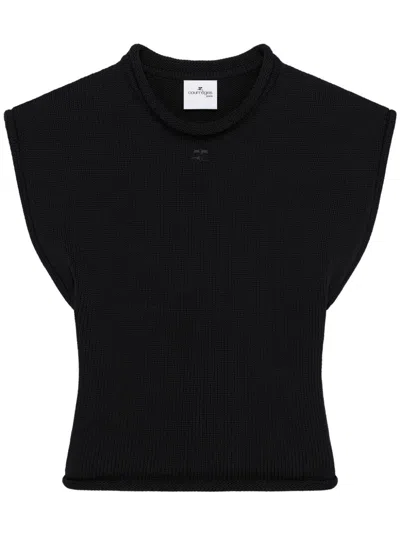 COURRÈGES CROPPED SLEEVELESS JUMPER