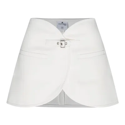 COURRÈGES COURRÈGES ELLIPSE CURVED HEM TWILL MINI SKIRT