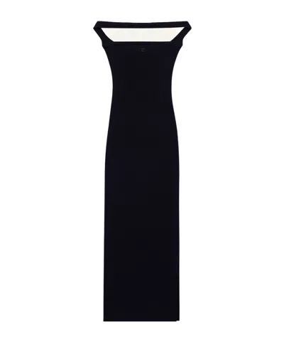 COURRÈGES COURRÈGES HYPERBOLE 90'S RIB LONG DRESS