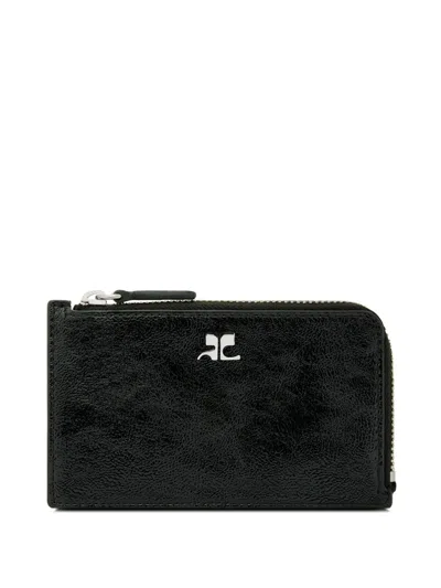 COURRÈGES LEATHER ZIPPED CARD HOLDER