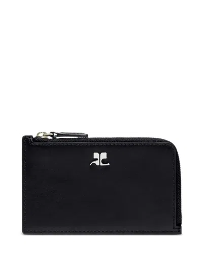 COURRÈGES LEATHER ZIPPED CARD HOLDER