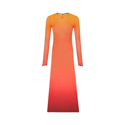 COURRÈGES COURRÈGES LINGERIE SECOND SKIN LONG DRESS 'DEGRADE SUNSET'