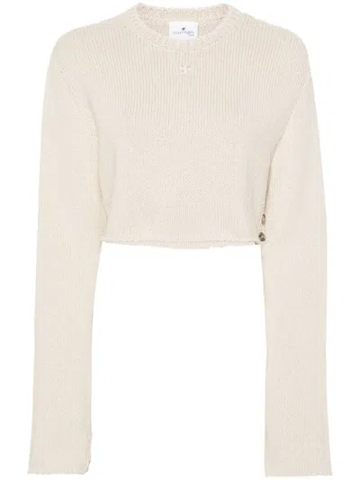 COURRÈGES LOGO-EMBROIDERED CROPPED JUMPER