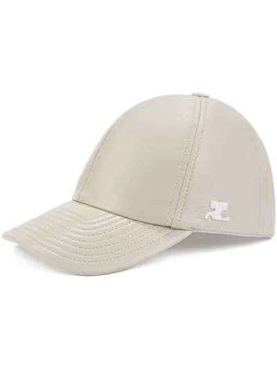 COURRÈGES LOGO-EMBROIDERED PATENT CAP