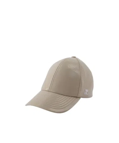 COURRÈGES LOGO-EMBROIDERED PATENT CAP