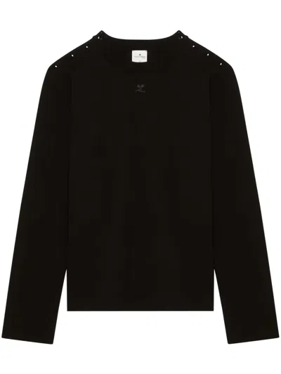 COURRÈGES LOGO-PATCH BUTTONED JUMPER