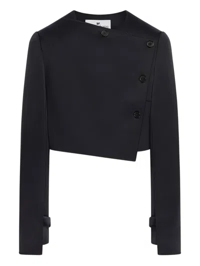 COURRÈGES OBLIQUE SATIN TAILORED JACKET