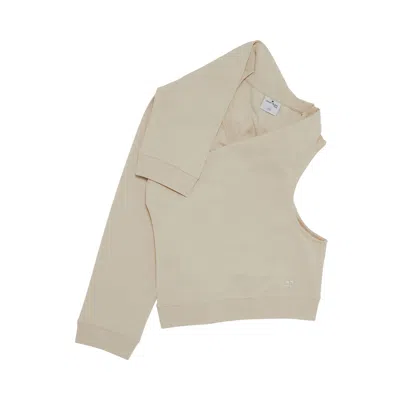 COURRÈGES COURRÈGES OFF SHOULDER SWEATSHIRT 'OATMEAL'
