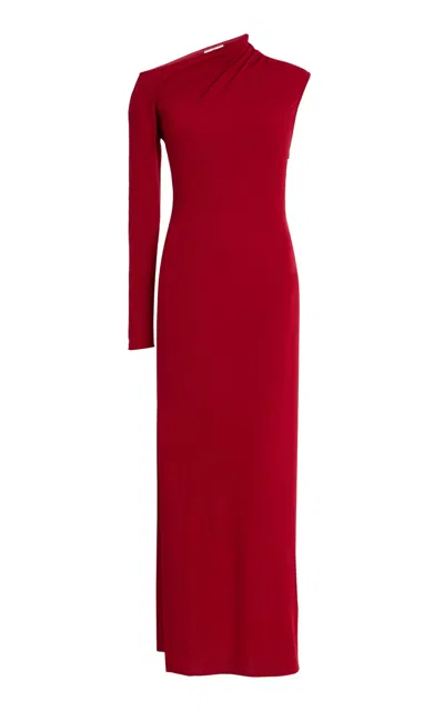 COURRÈGES ONE-SHOULDER CREPE-JERSEY MAXI DRESS