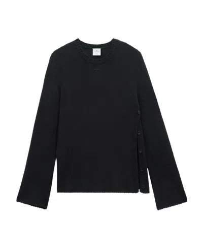 COURRÈGES COURRÈGES OPEN SIDE CREWNECK JUMPER