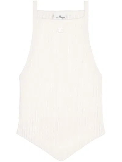 COURRÈGES POINTY RIB KNIT TANK TOP