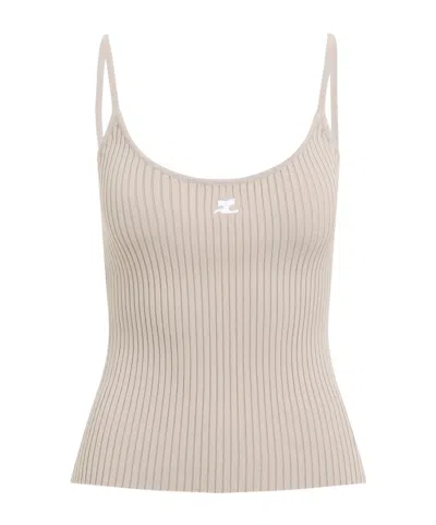 COURRÈGES COURRÈGES RIBBED-KNIT SLEEVELESS TANK TOP