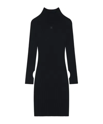 COURRÈGES COURRÈGES ENGINEERED LIGHT RIB MOCKNECK MINI DRESS