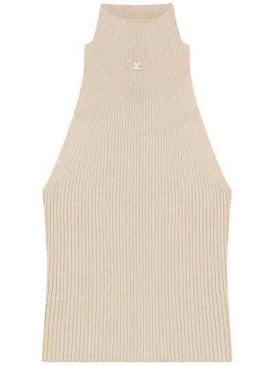 COURRÈGES RIBBED-KNIT TANK TOP