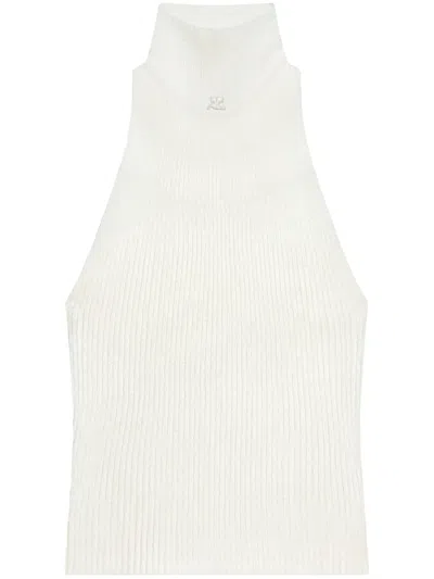 COURRÈGES RIBBED MOCK-NECK TANK TOP