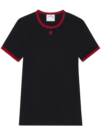 COURRÈGES SIGNATURE CONTRAST T-SHIRT