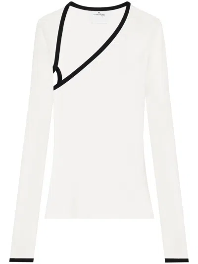 COURRÈGES SLASH CONTRAST-TRIM T-SHIRT
